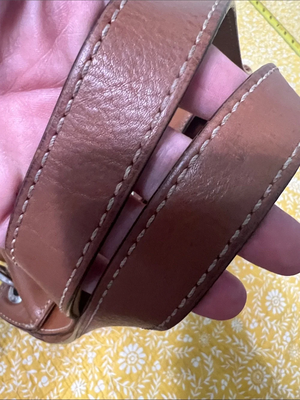 Michael Kors Cognac Leather Studded Shoulder Bag